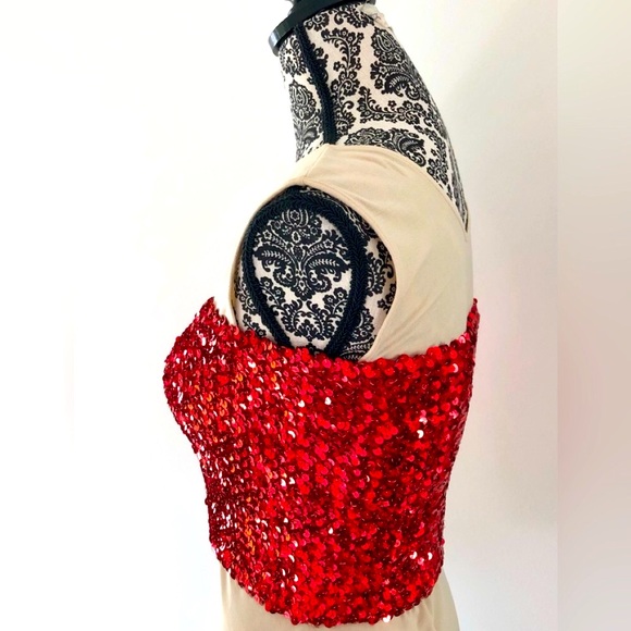 Boston Proper red metallic sequin All elastic tube top x-small - small - Picture 11 of 16